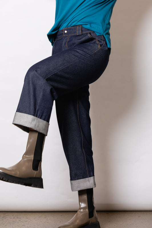 Cropped Demin Boxer Jeans
