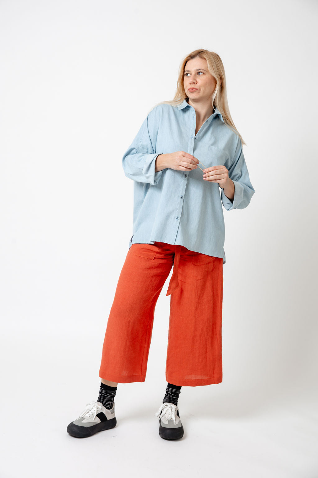 Linen Cropped Loungers